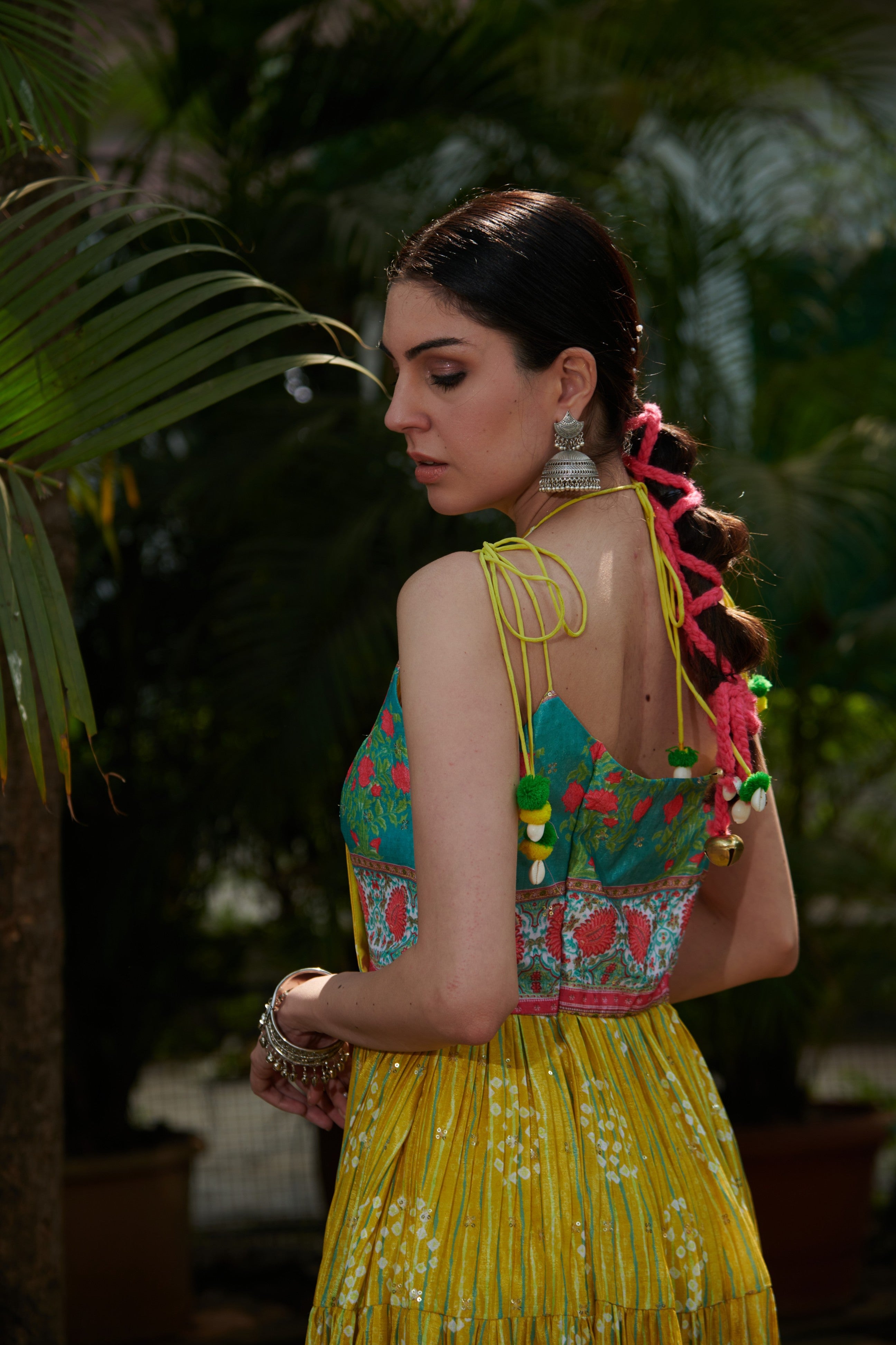 Multi-coloured printed kurta set